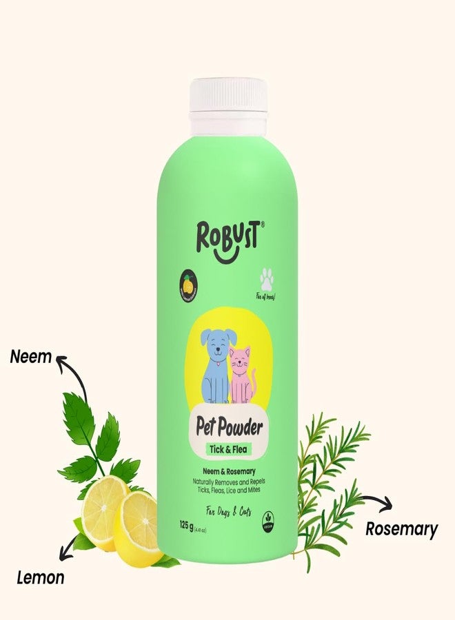 Robust Pet Powder for Ticks & Fleas(125g) | Natural Product | Neem & Rosemary | for Dogs & Cats - Image 2